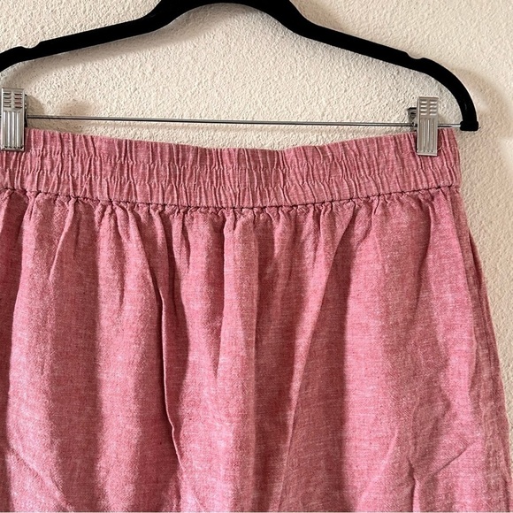 LOFT Linen Blend Mini Pocket Skirt heather Salmon Women size Small - Picture 6 of 9